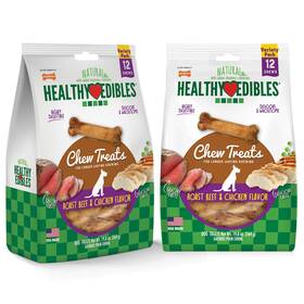 Nylabone 018214851141 Healthy Edibles Natural Dog Chews Long Lasting Roast Beef Chicken Flavor Tre