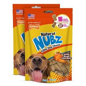 Nylabone 018214852124 Nubz Natural Edible Chew Treats For Dogs Long Lasting Chews Made Inch