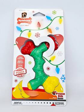 Nylabone 018214853435 Double Bone Power Chew Toy For Dogs Extreme Prime Rib Medium