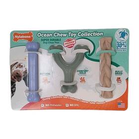 Nylabone 018214858720 Nylabone-ocean Chew Toy Collection 3 Pak Natural Comfort Hold And Bully Braid