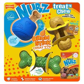 Nylabone 018214859376 Nubz Treat Nft Chew Dog Toy Variety Pack Natural Rubber 3-count