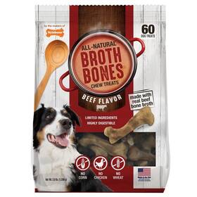 1850603 Nylabone Broth Bones Natural Edible Dog Chews 60 Count
