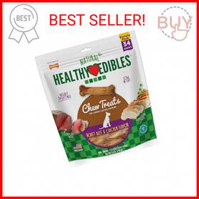 Nylabone 711181195750 Healthy Edibles Natural Dog Chews Long Lasting Roast Beef And Chicken Fla