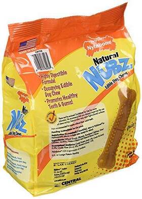 Nylabone 782854054087 Pack Of 2 Natural Nubz Edible Dog Chews 22ct. 2.6lb/bag -total 5.2lb Lim