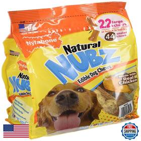 B00vu7vlri Nylabone Pack Of 2 Natural Nubz Edible Dog Chews 22ct. 2.6lb/bag -total 5.2lb