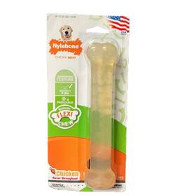 Ncf204p Nylabone Flex Chew Moderate Dog Toy Bone Chicken Flavor 1 Count
