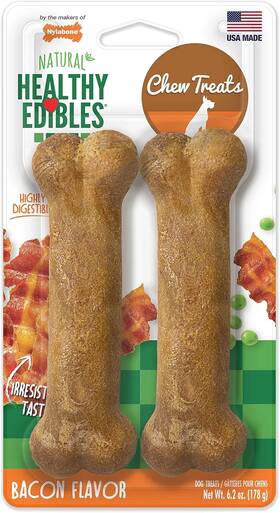 Neb103tppx Nylabone Healthy Edibles Natural Dog Chews Long Lasting Bacon Flavor Treats