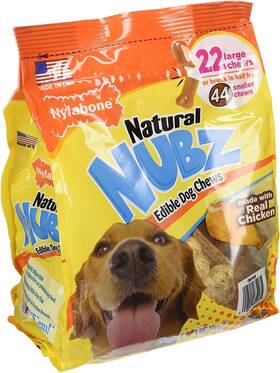 Nylabone Products. 445026422499 Pack Of 2 Natural Nubz Edible Dog Chews 22ct. 2.6lb/bag -total 5.2l