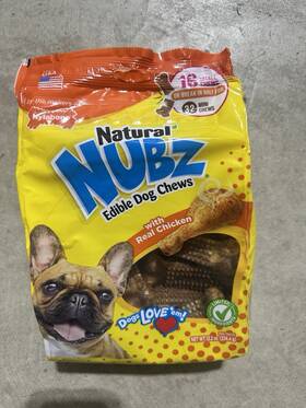 Re260b Nylabone Nubz Edible Bones For Adult Dogs With Real Chicken