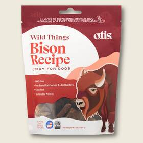 O.t.i.s. 850047164001 Wild Things Bison Jerky Dog Treats - 4 Oz Case Of 5
