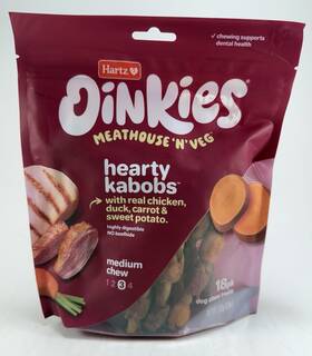 545271 Oinkies Hartz Meat House And Veg Heart Kabobs Dog Treat - 8.8oz