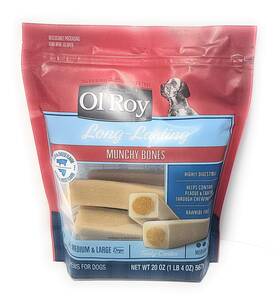 1065289992 Ol Roy Olftroy Long Lasting Munchy Beef And Cheese Flavor Bones 1.25 Pound Pack Of 1