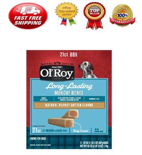 254631 Ol Roy Olft Peanut Butter Munchybonesdogtreats For Dogs Medium To Large 21ct 60oznew
