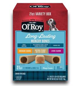 271002 Ol Roy Olft Munchy Bone Dog Treats Variety Pack 60 Oz 21 Count Tin