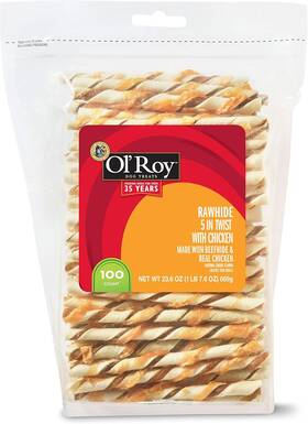 Ol Roy 445014315321 5 Inch Rawhide Twist With Chicken