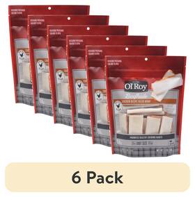 Ol Roy 445032279278 6-pack Chicken Beefhide Dog Treats 24 Count Chews 12 Oz