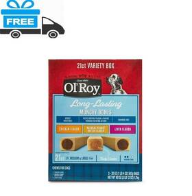 Ol Roy 459336674063 Olft Munchy Bones Dog Treats Value Pack 21 Count