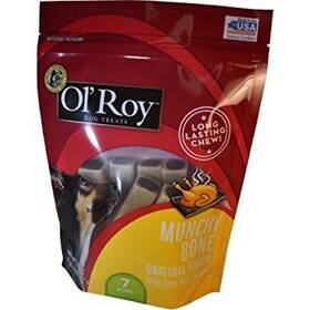 Ol Roy 741342426737 Olft Munchy Bones Dog Chew Treats With Real Chicken 1.25 Pound Pack Of 1