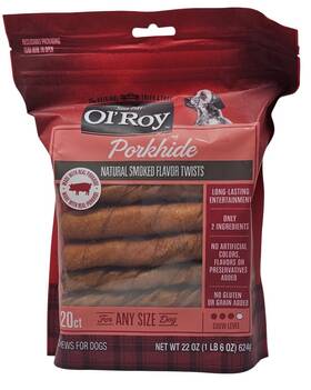 A5cbee71-8d12-42a Ol Roy Olft Porkhide Natural Smoked Flavor Twists Chew Dog Treats 22 Ounce Bag
