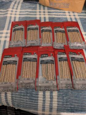 Rm0131h Ol Roy Olft Beefhide Crunch Sticks Adult Dog Treats 10 Packs Exp 09/17/2026