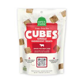 Open Farm 683547127630 Cubes Freeze-dried Raw Single Ingredient Dog Treats Beef Liver 3oz Pouch
