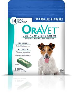 Oravet 350604732457 Dental Chews For Dogs Oral Care And Hygiene Small 10-24 Lbs
