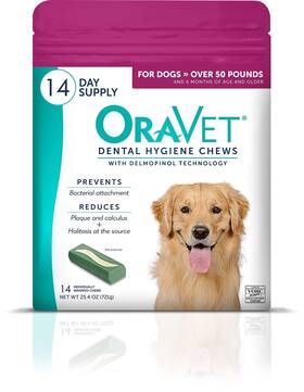 Oravet 350604732471 Dental Chews For Dogs Oral Care And Hygiene Large Over 50lbs