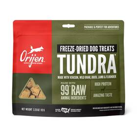 F1b110232f00092 Orijen Grain Free High Protein Freeze Dried Dog Treats Tundra Recipe 3.25oz Bag