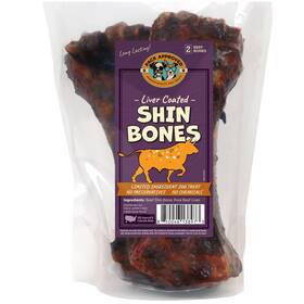 Pack Approved 850046138973 Beef Shin Bones For Dogs - Liver Coated Long Lasting Dog Chews
