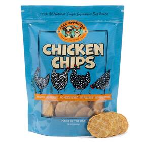 P-paccc12 Pack Approved Chicken Chips - Crunchy Single Ingredient Dog Treat -100% All Natural Chicke
