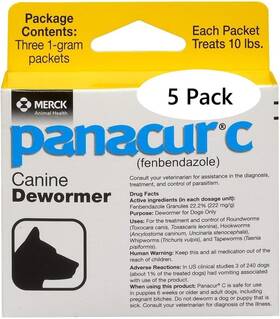 Panacur C Canine Dewormer 445012054062 Dogs 1 3 Packets Gram Each Packet Treats 10 Lbs Fiv K Yellow