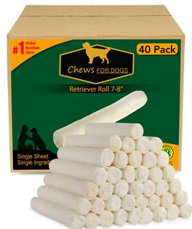Para Bicho 854295007790 Chews For Dogs Retriever Roll 7-8 Inches Extra Thick 40 Pack