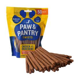 Pp100a Paw & Pantry 5 Inch Soft And Chewy Usa-chicken Twists - Pack Of 50 Rawhide Free Chicken Dog Trea