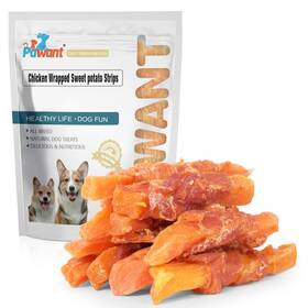 Jirouraoshutiao-908 Pawant Chicken Wrapped Sweet Potato Dog Treats Puppy Training Snacks Rawhide