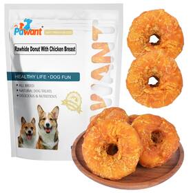 Jirouttq-227 Pawant Dog Treats Long Lasting For Large Clean Teeth Chicken Wrapped Rawhide Don