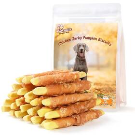 Pawmate 705354013903 Promote Digestion Natural Dog Treats Chicken Wrapped Pumpkin Biscuits F