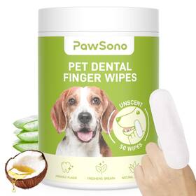 Pw2.1 Pawsono Dog Teeth Cleaning Wipes Fresh Breath Pet Dental Finger For Dogs And Cat