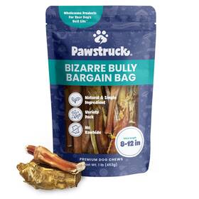 Pawstruck 810061800026 Natural Bizarre Bully Sticks Bargain Bag For Dogs And Puppies - Variety Pack Of