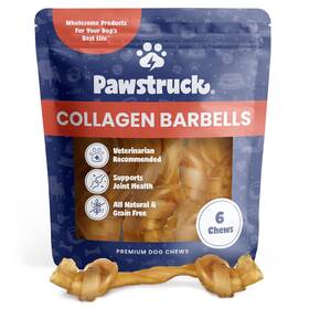 Pawstruck 810061800156 Natural Large Collagen Stick Barbells For Dogs - Vet-approved Long