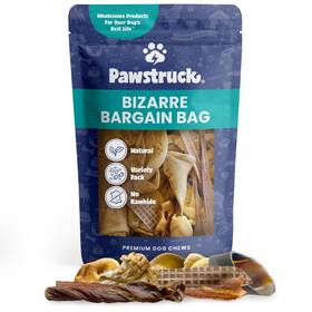 Pawstruck 810061802303 Bizarre Bargain Bag Assorted Natural Dog Chew Treats - Animal Ears Jerky Bo