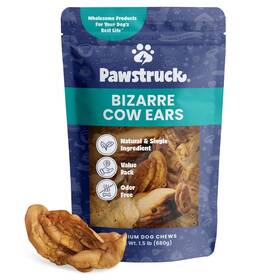 Pawstruck 810061802310 Natural Bizarre Cow Ears Bargain Bag Rawhide-free Highly Digestible Low C