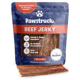 Pawstruck 850005963486 Premium Beef Jerky Dog Treat Chews Medium 4-6 Strips Supports Hip Joint H