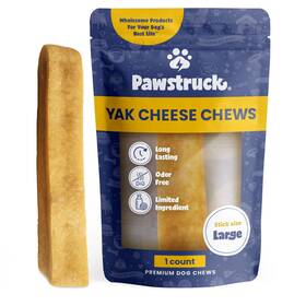 Pawstruck 850005963608 Large Himalayan Yak Dog Chew 6-7 Oz - Natural And Cow Milk Cheese Long-la