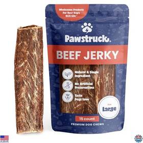 B07f626jnm Pawstruck Beef Jerky Dog Treats 10 Inch Strips Hip And Joint Health Glucosamine 15 Count