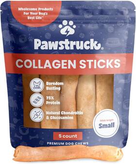 Nccss-005 Pawstruck Natural Beef Collagen Sticks 5-7 Inch Long-lasting Rawhide Alternative