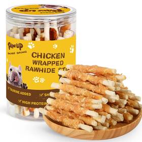 Udcr105u02 Pawup Chicken Wrapped Rawhide Sticks For Dogs 12.5 Oz Long Lasting Chews