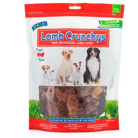 144043 Pci Lamb Crunchys Raw Dehydrated Lungs Dog Treats 8 Ounce Pasture Fed Grass