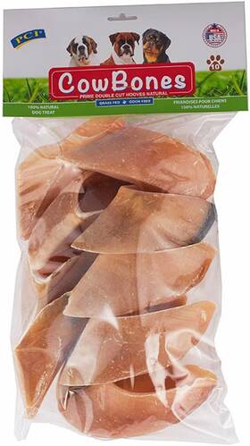 Pci 313110594568 Pet Center Inc. - Cow Bones 10 Pack Natural Flavor Beef Hooves Dog Tre