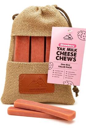Peaksnpaws 785034325045 Yak Cheese Himalayan Dog Chews With Strawberry High Protein Natu