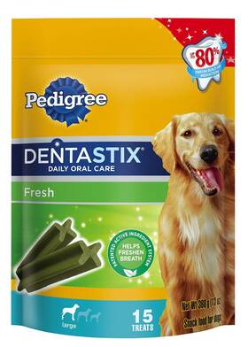 Pedigree 023100106250 Dentastix Fresh Large Treats For Dogs 13oz. Pouch-15 Ct